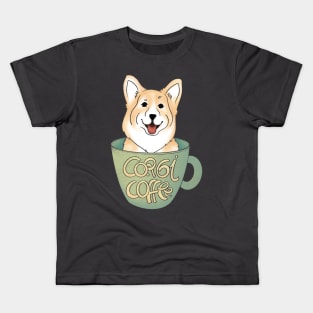 Corgi Coffee Kids T-Shirt